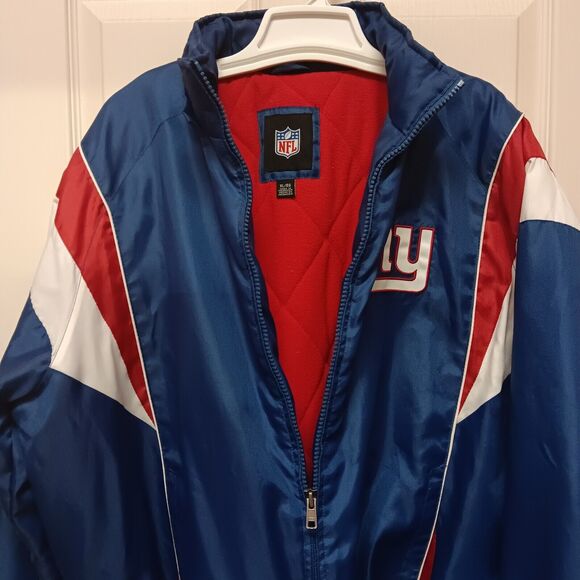 NFL Licensed New York Giants Jacket Fleece Lined Red & Blue Warm Winter Coat XL - Picture 5 of 6